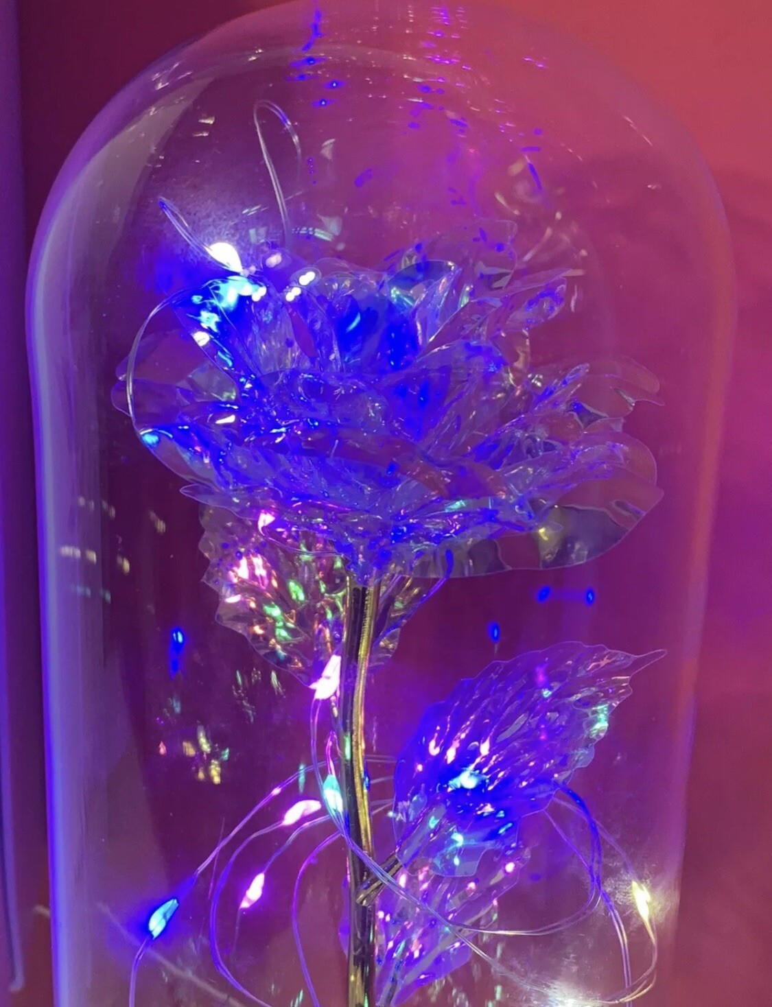 Rose Flower Home Glass LED Night Light Mother’s Day Gift / Xmas Decor