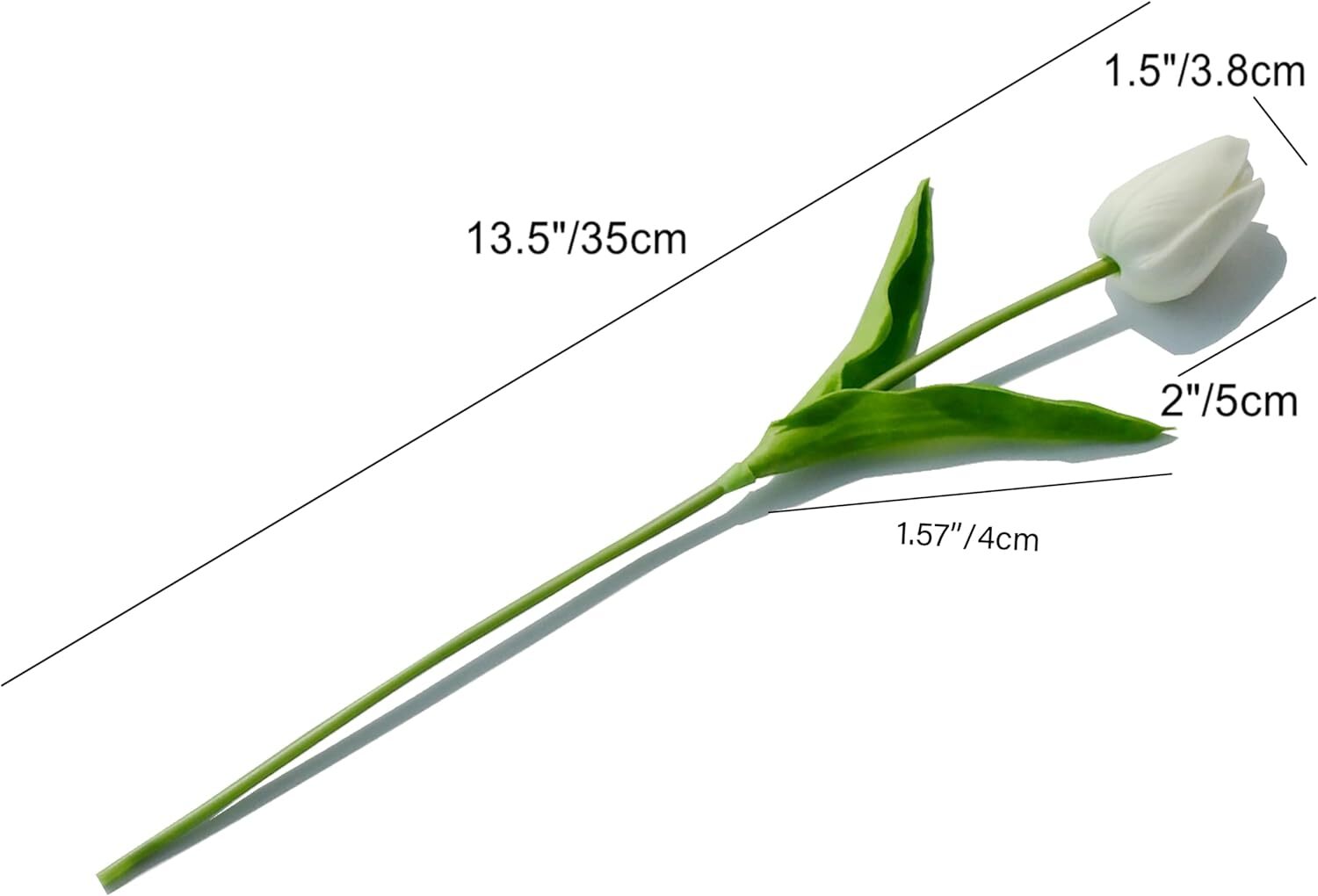 20pcs White Artificial Tulip Flowers 13.5″ – Silk Faux Bouquet for Mother’s Day