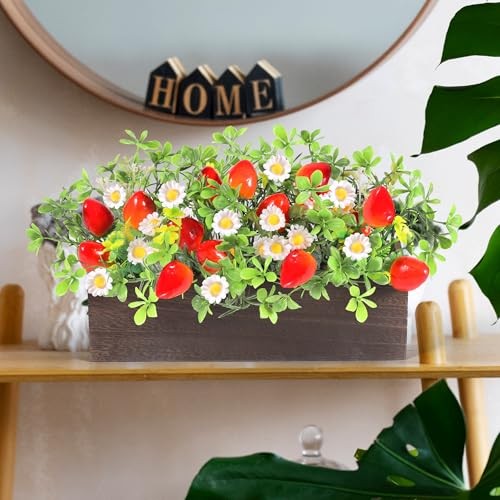 Strawberry Table Centerpieces Rustic Artificial Floral Arrangements Spring