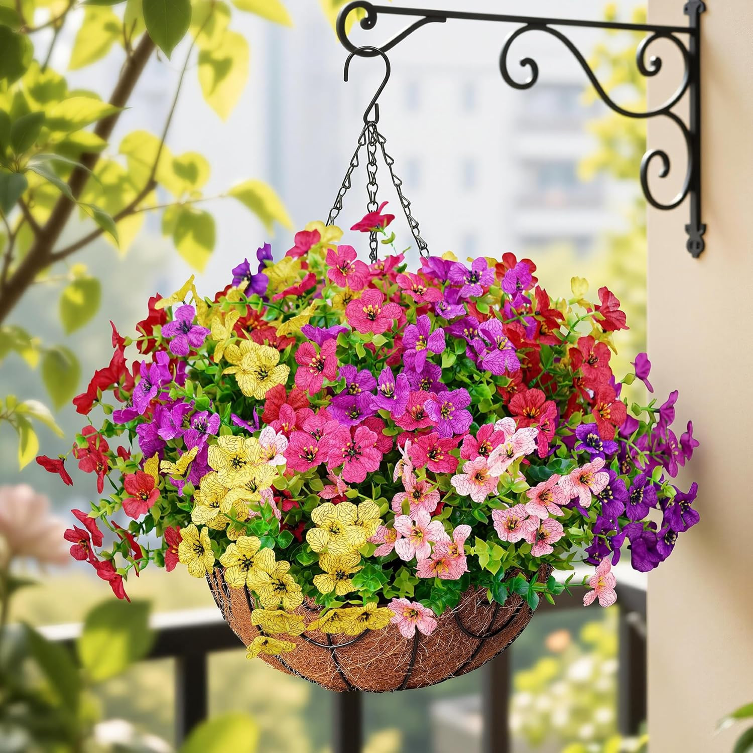 Artificial Faux Flowers Plants for Outdoors outside Spring Summer Decoration,12