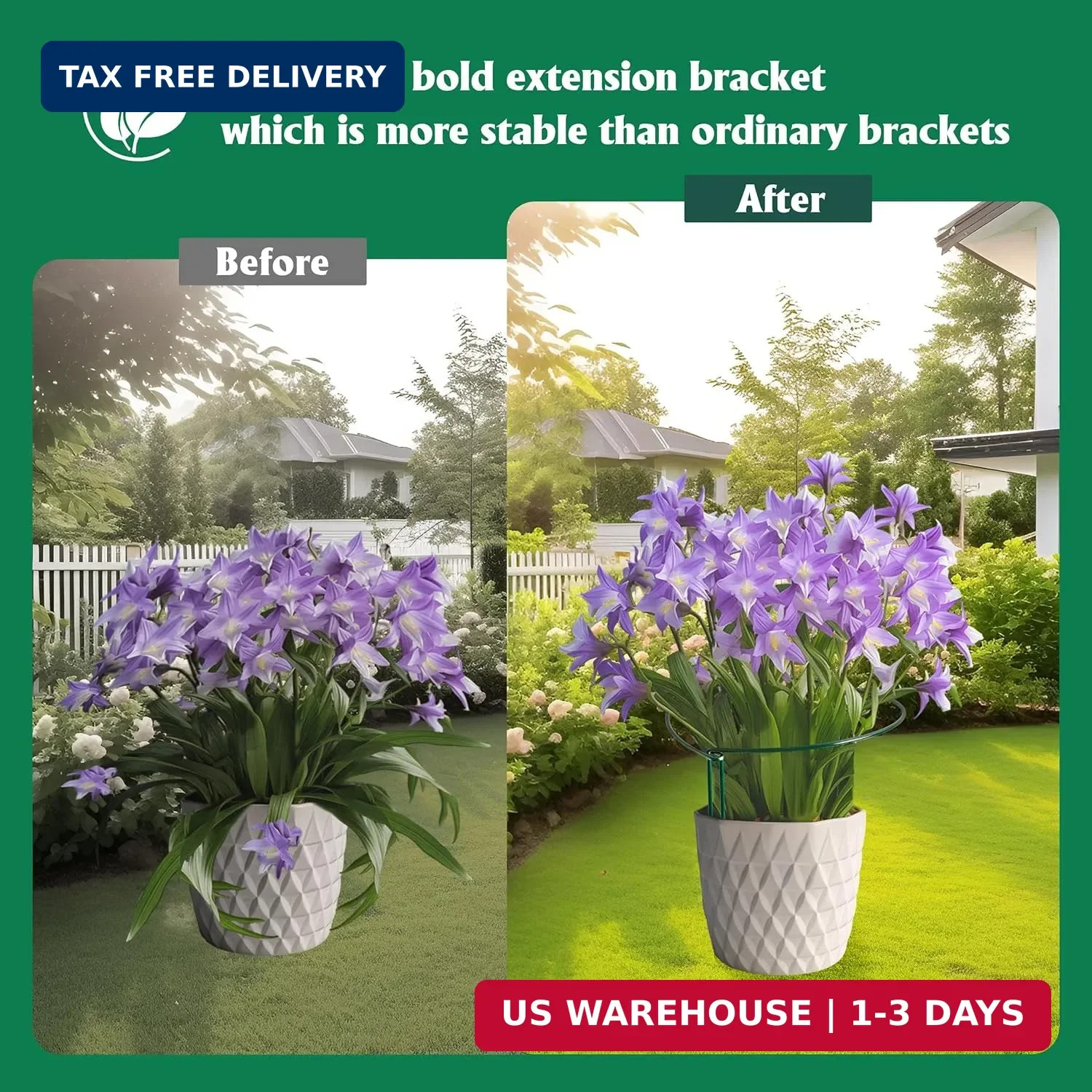 Plant Supports Stakes 6PCS, Half round Metal Garden Stakes Plant Support for Peo