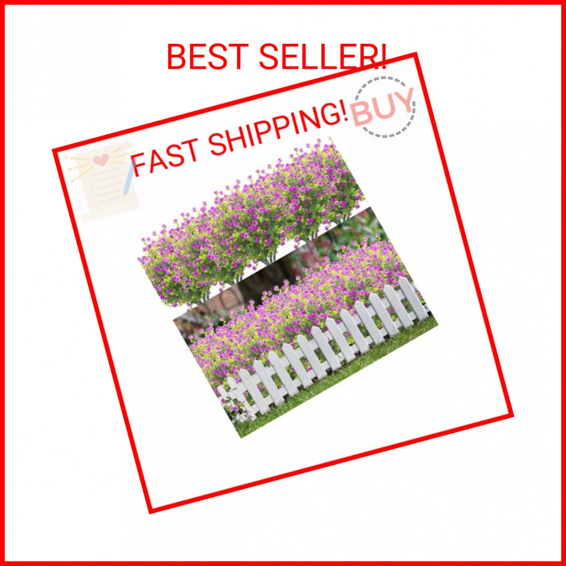 Grunyia 20 Bundles Artificial Flowers UV Resistant Fake Flowers No Fade Faux Pla