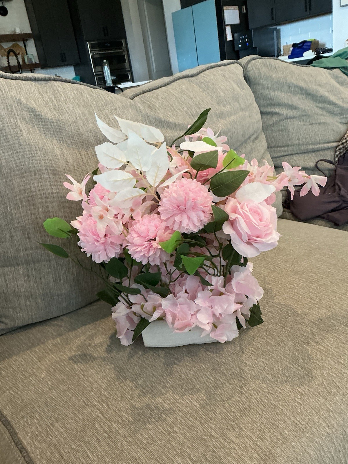 4 Bundles 36 Heads Rose Peony Fake Artificial Flowers Bouquet For Wedding Decor