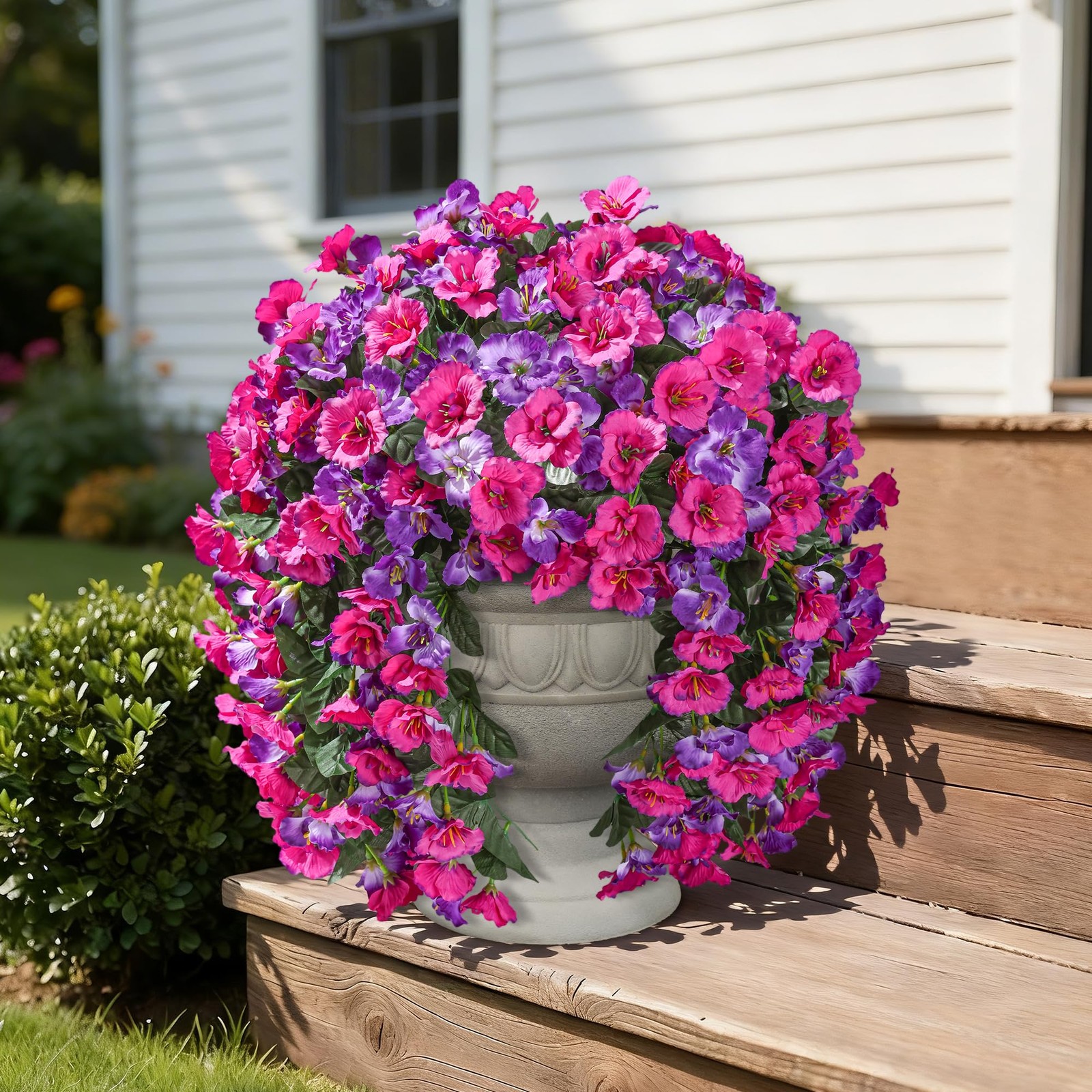 Fake Hibiscus Artificial Hanging Flowers Plants for Outdoors Decoration, 2pcs…