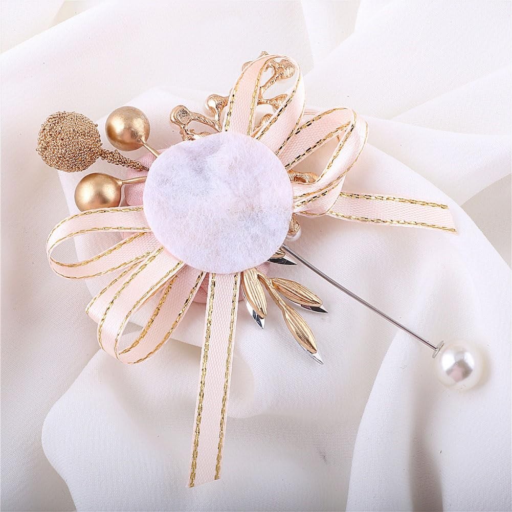 Blush Pink Wrist Corsage Boutonniere Set Wedding Prom Homecoming Artificial