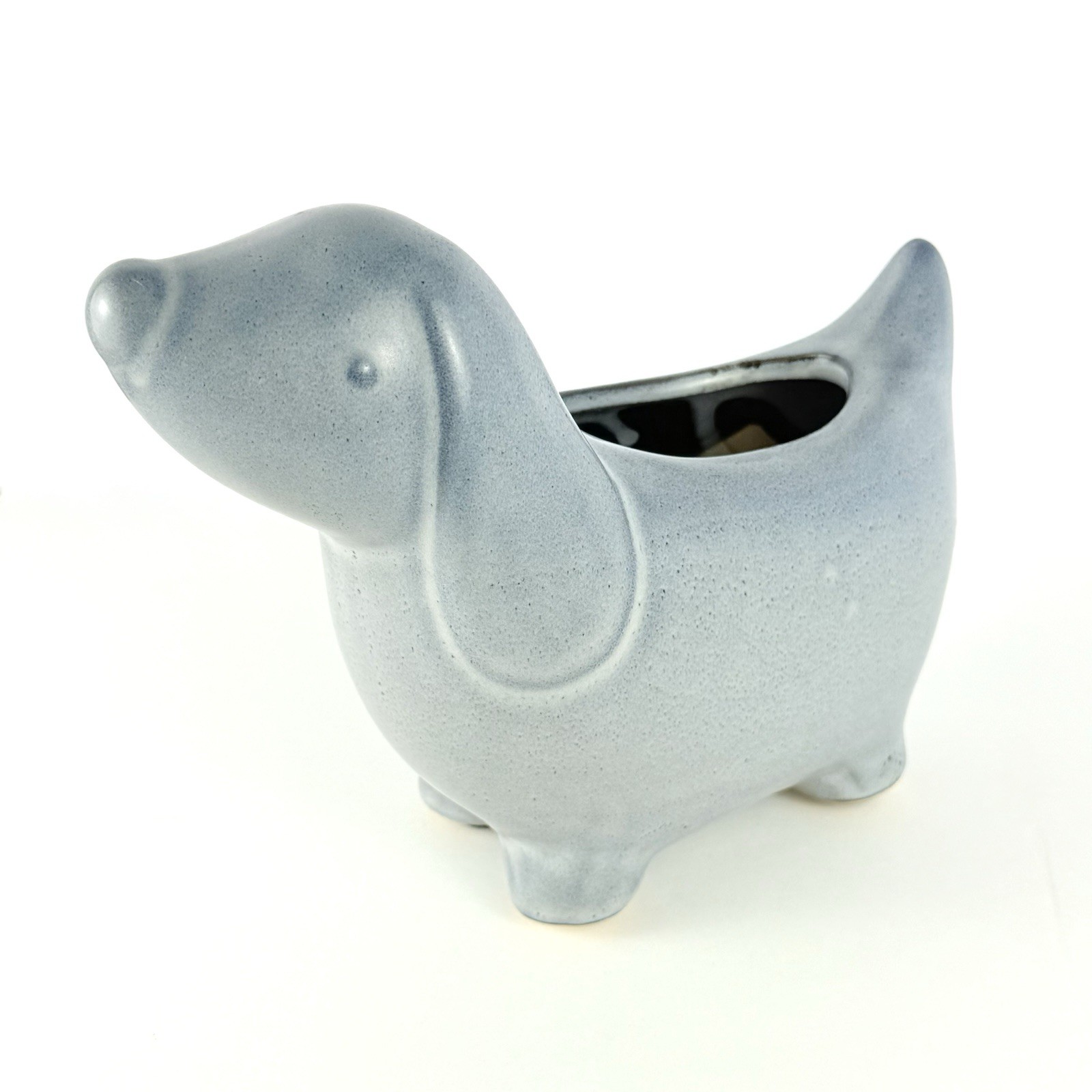 Gray Dog Ceramic Planter – Houseplant – Succulent Indoor Pot – Home Decor. MCM