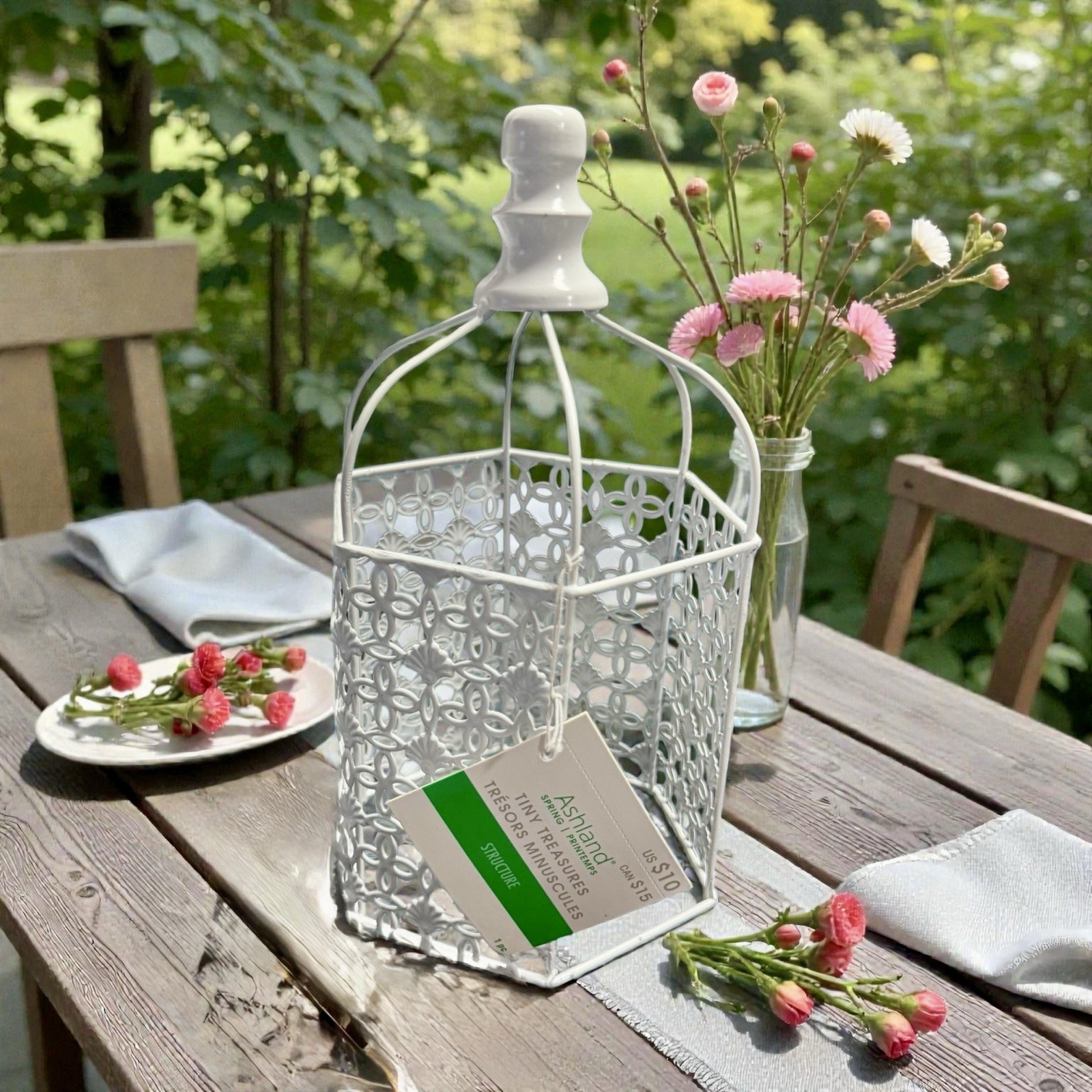 Lot Of 7 White Metal Gazebo Centerpieces Craft Bridal Wedding Party Spring DIY