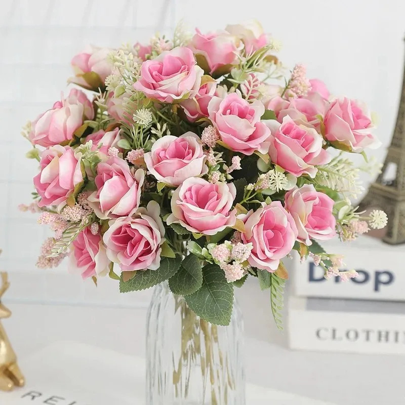 5 Heads Artificial Rose Bouquet for Home, Wedding & Party Decor