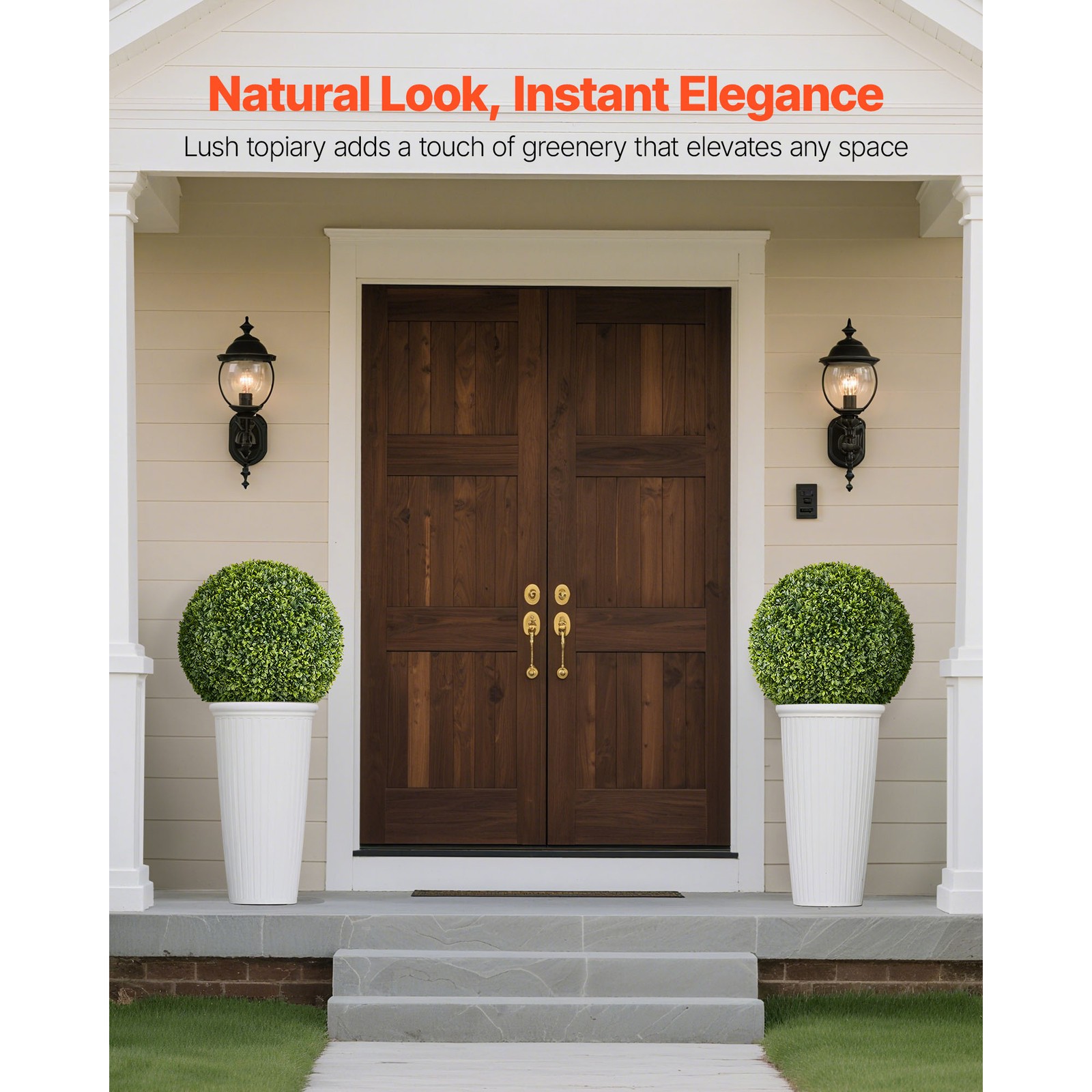 Uimoso 23-Inch Artificial Boxwood Ball for Home, Garden, and Event Decoration