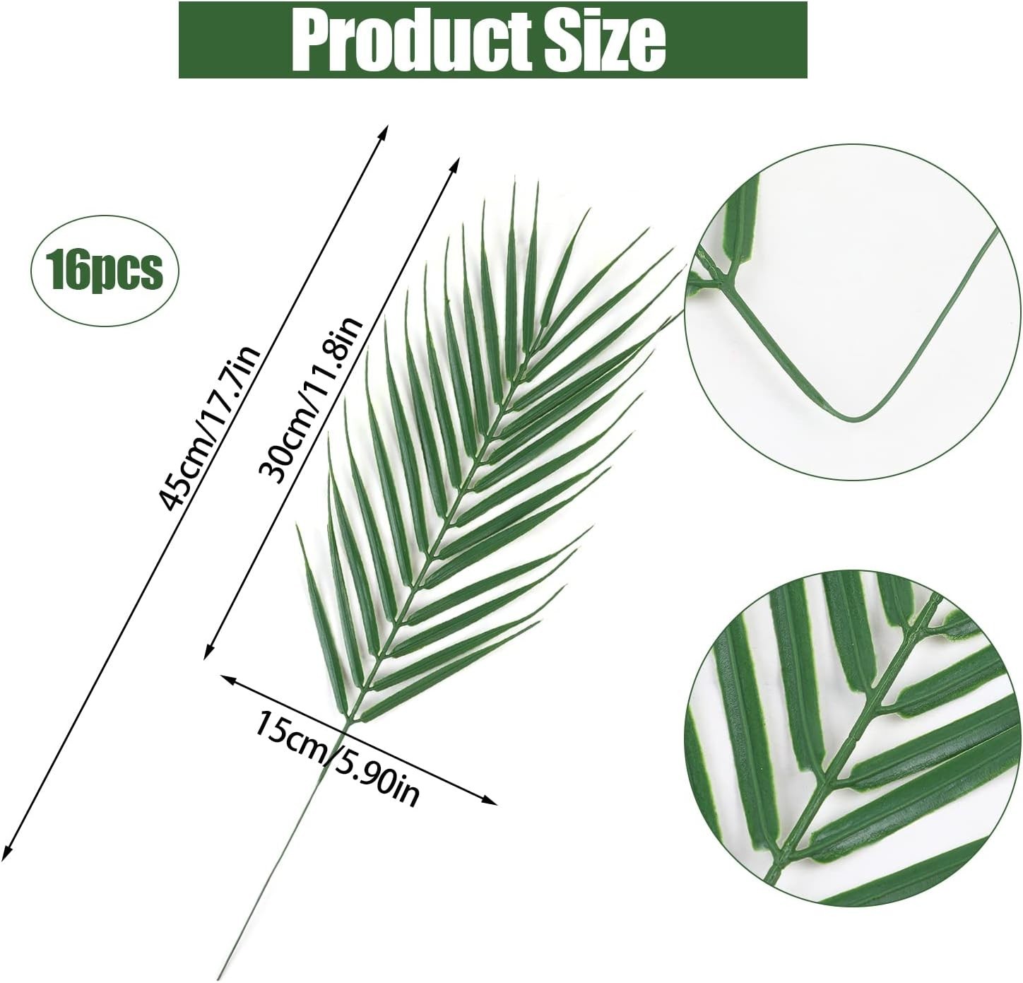 Adjustable 16 PCS Palm Leaves – Perfect for Hawaiian Luau & Beach Theme Decor