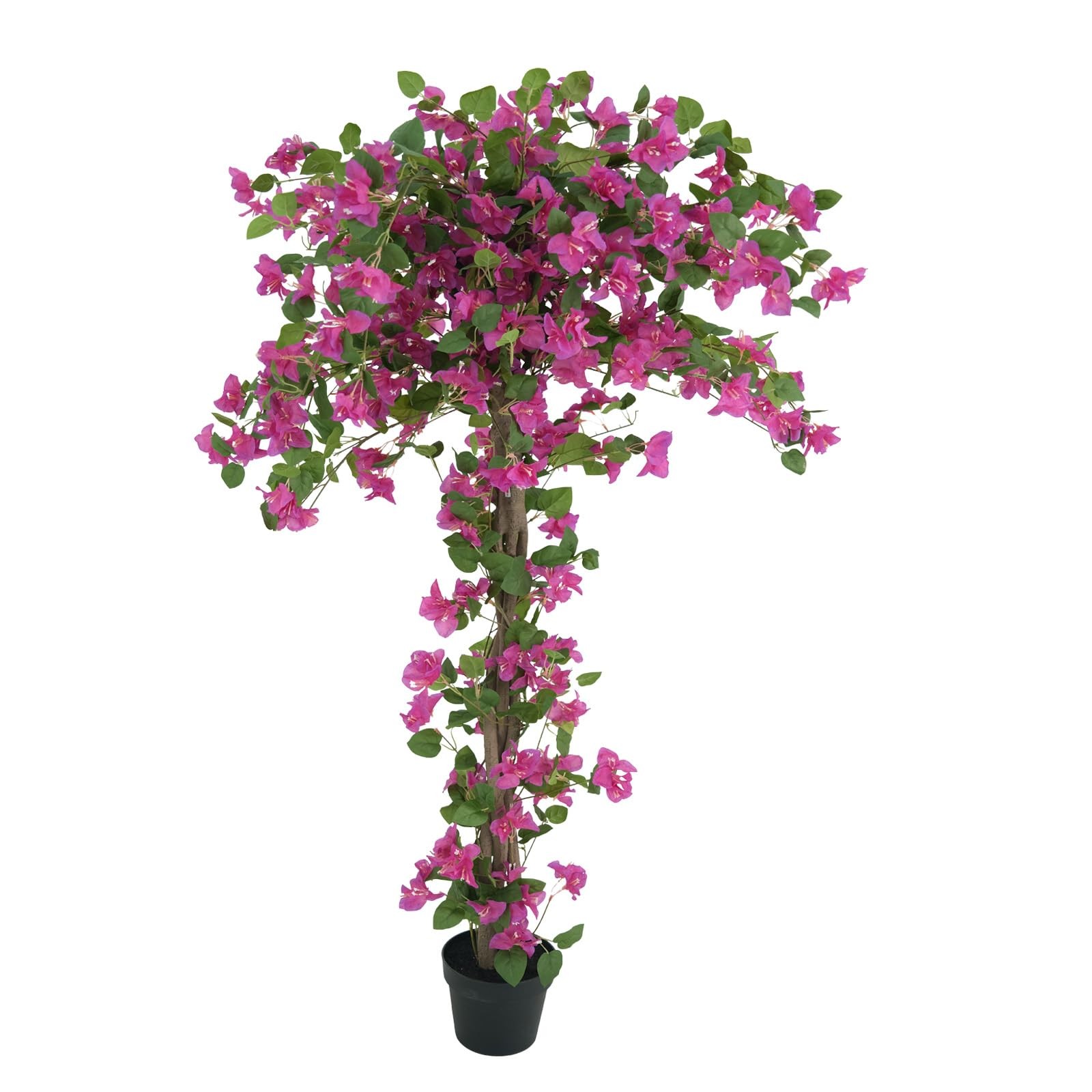 5ft Artificial Bougainvillea Tree, Faux Bougainvillea Plant Flowers Plastic Pot