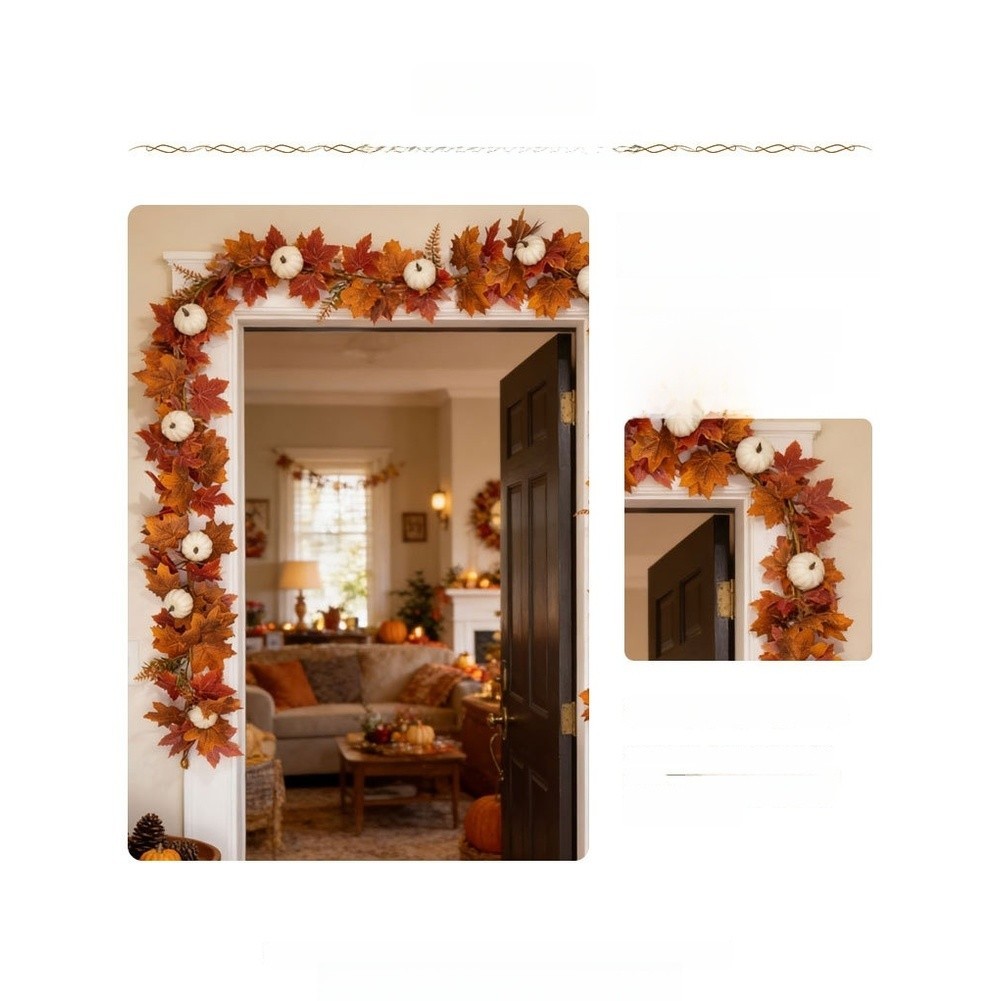 Silk Fabric Maple Leaf Vine Garland for Long-Lasting Autumn Seasonal Decor