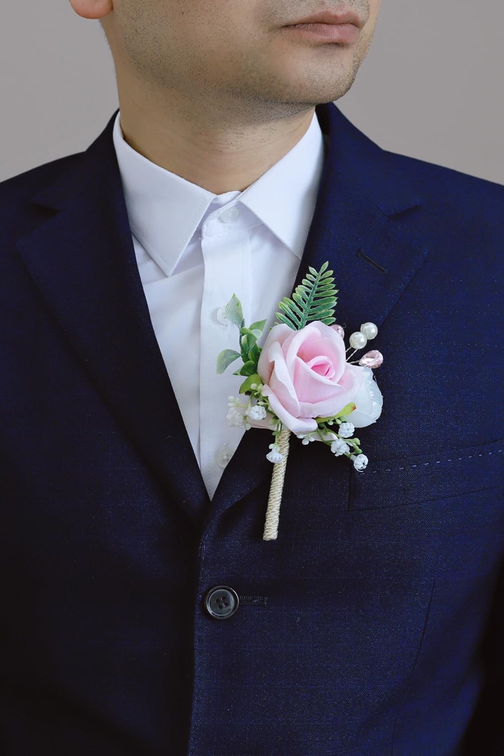 Pink Corsage And Boutonniere Set Prom Wedding Artificial Flower Decor