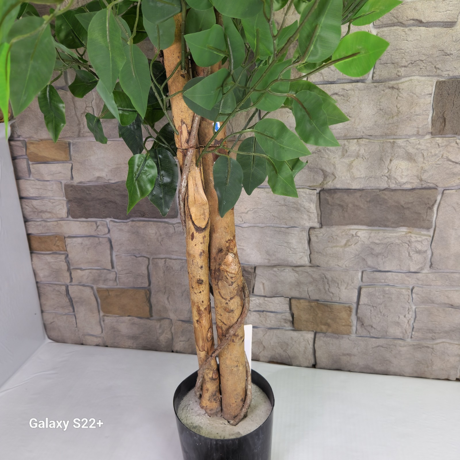 4ft Artificial Ficus Tree Indoor Home Office Decor Natural Wood Silk Leaves Moss