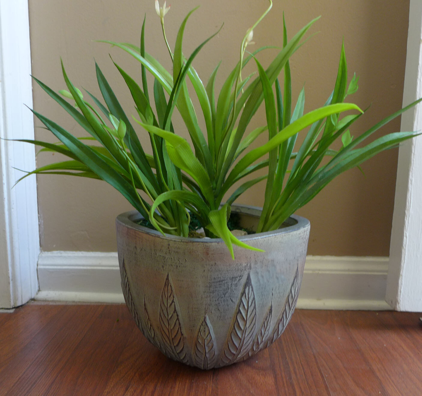 3 Pcs Artificial Plants Blooming Orchid Plastic Grass Home Garden Decoration