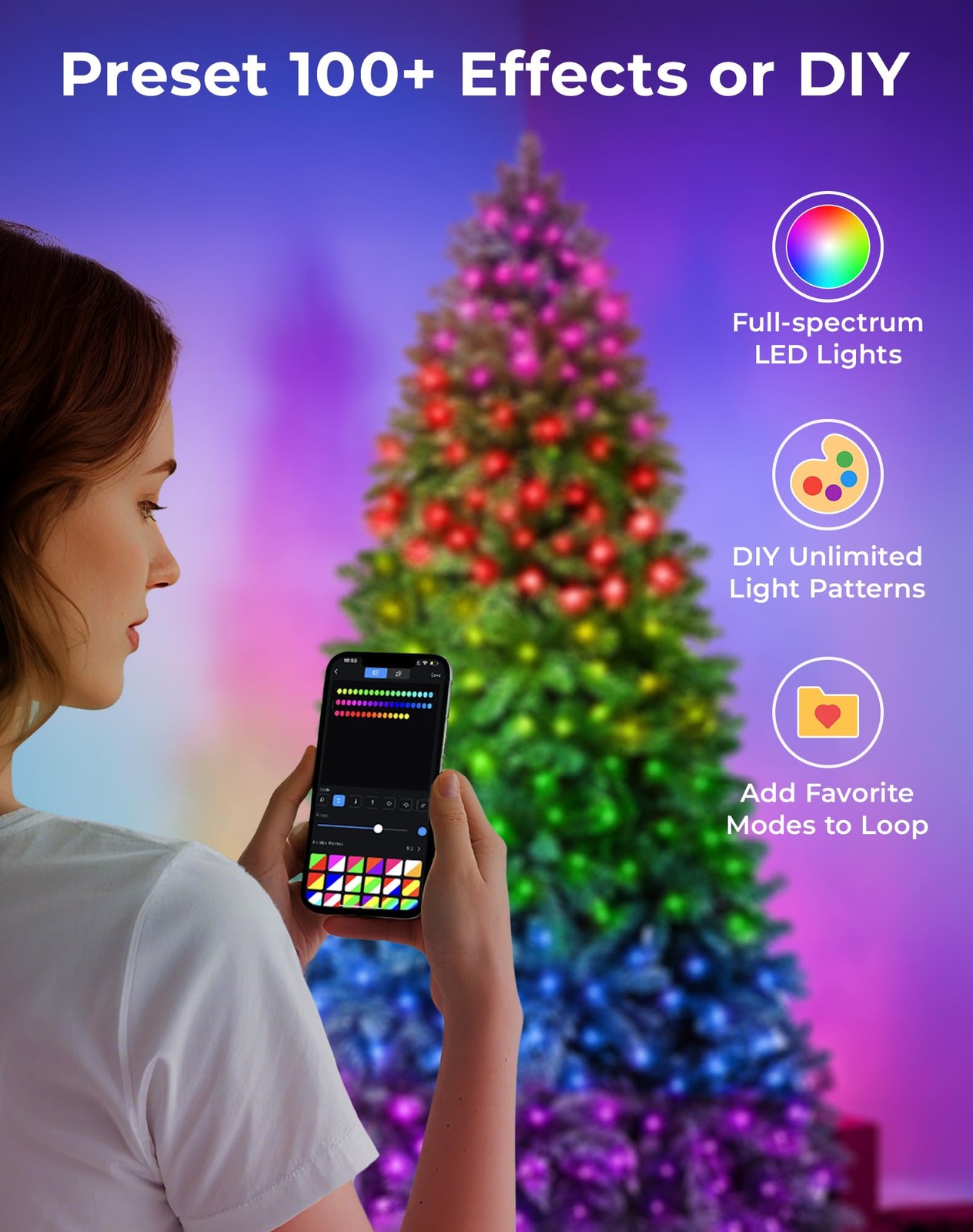 9FT Smart Pencil Christmas Tree with 550 LED Lights – App Control DIY Colors