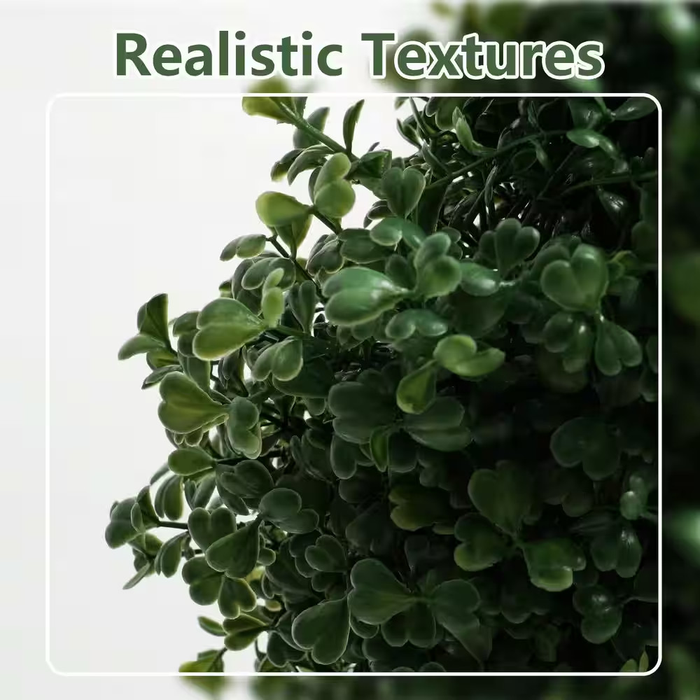 4Ft. Artificial Spiral Topiary Trees W/Black Planter Uv-Resistant Fake Plant,Ind