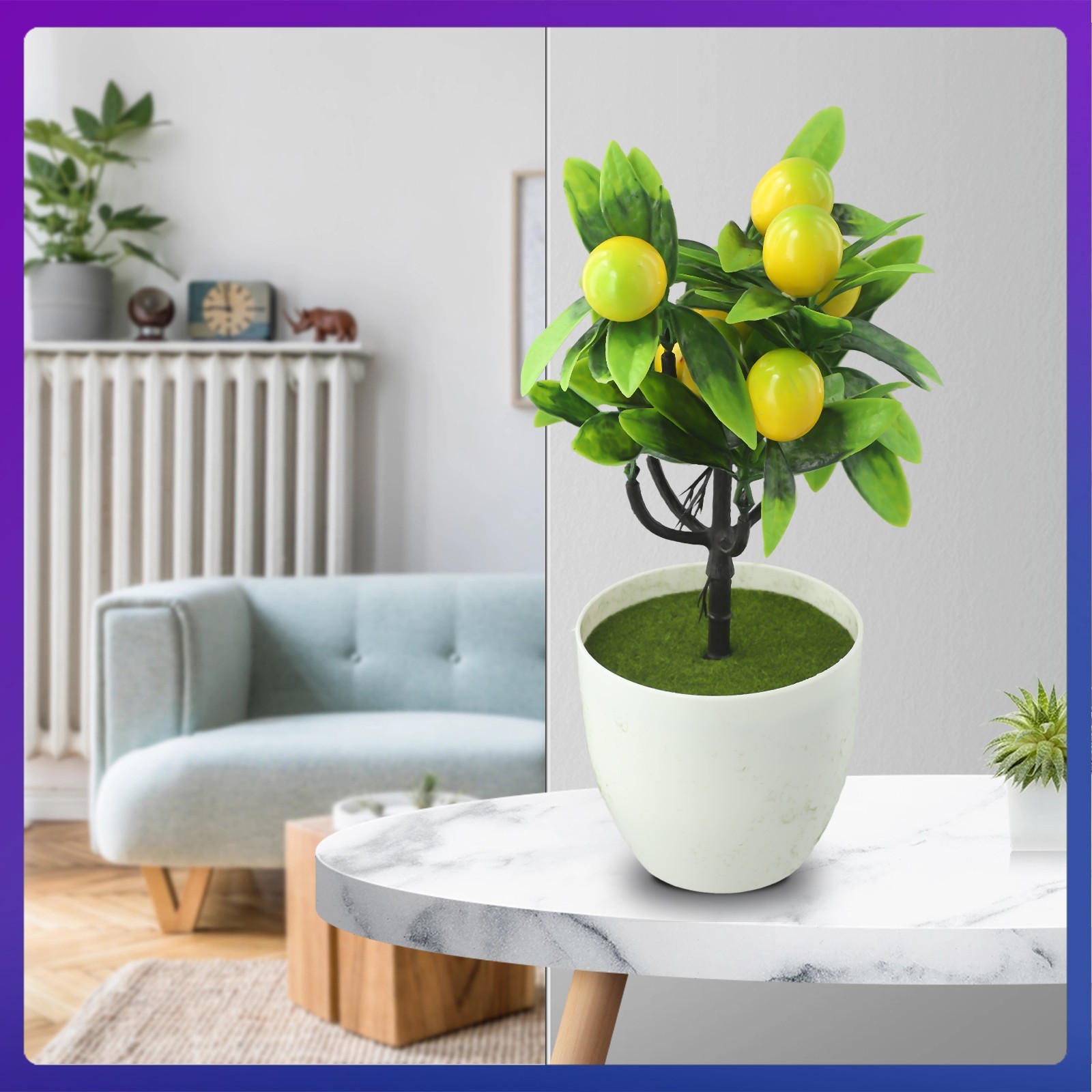 Artificial Lemon Tree Artificial Potted Flowers False Plant Diameter 18cm