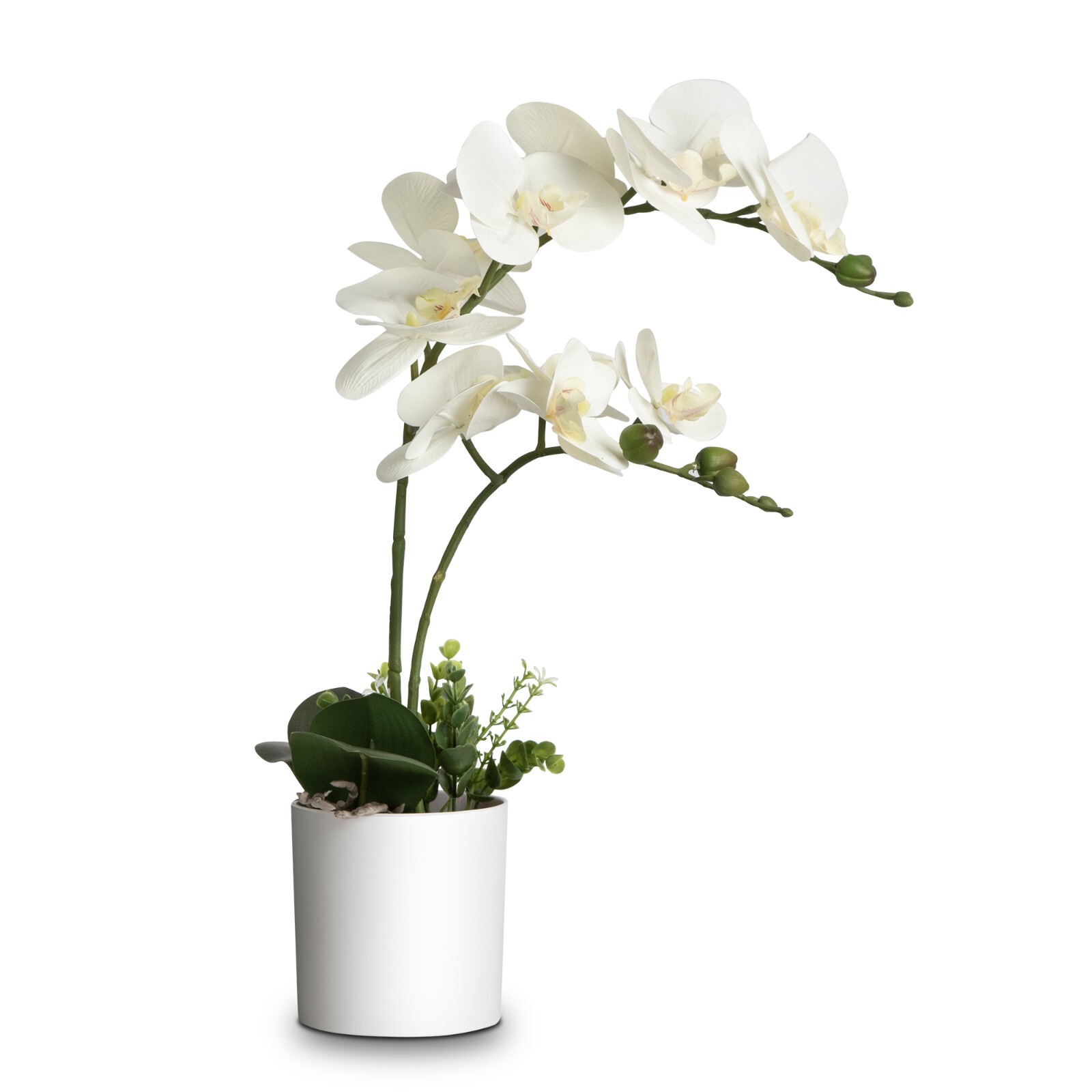 Artificial Orchid Flowers Potted in Ceramic Pot