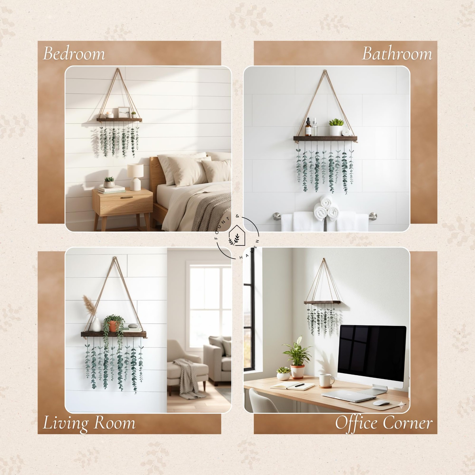 Hanging Eucalyptus Plant Realistic Artificial Eucalyptus Greenery for Boho, R…