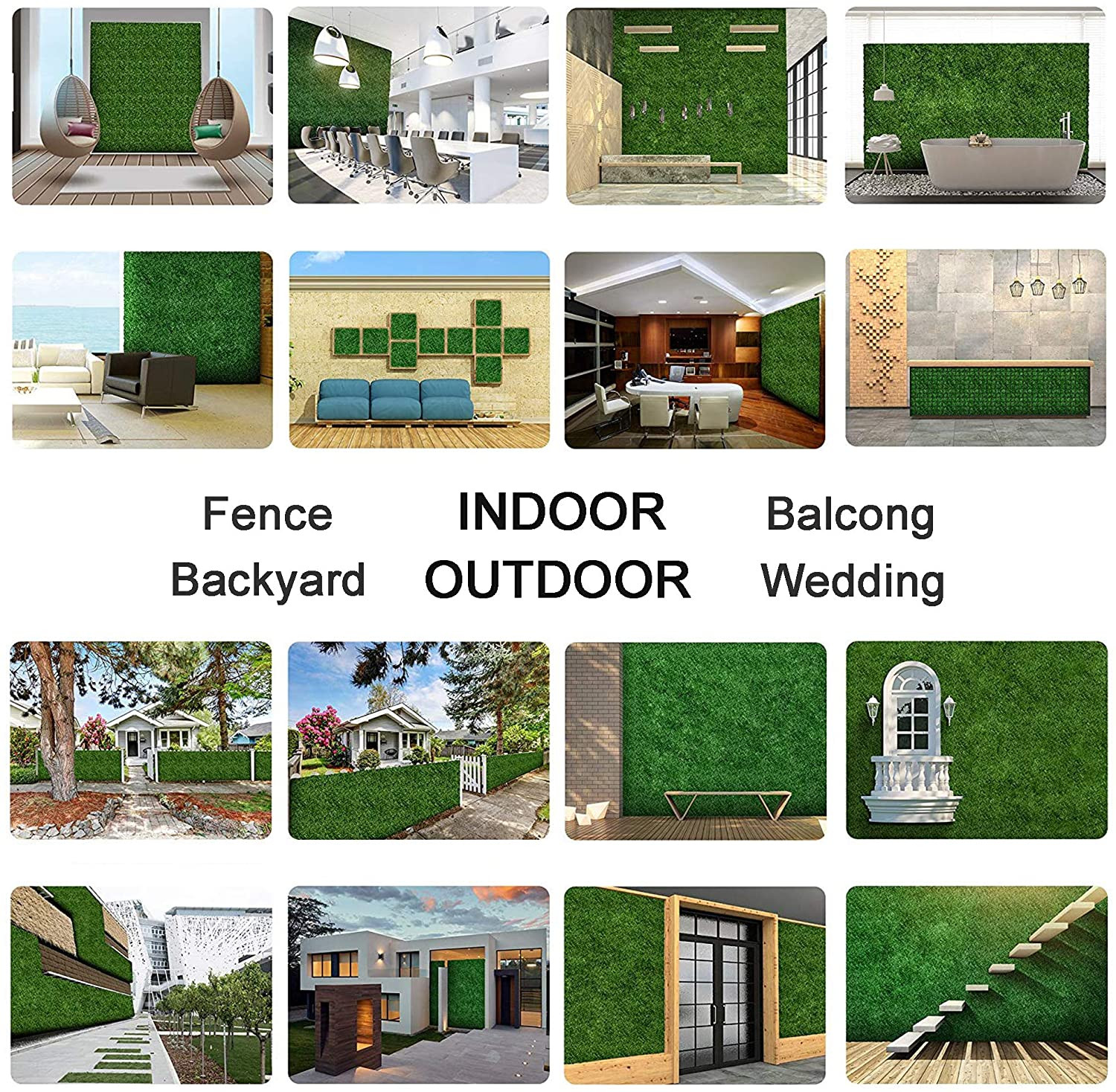 12 Pack 20″x20″ Artificial Boxwood Panels for Privacy & Decor, Indoor/Outdoor