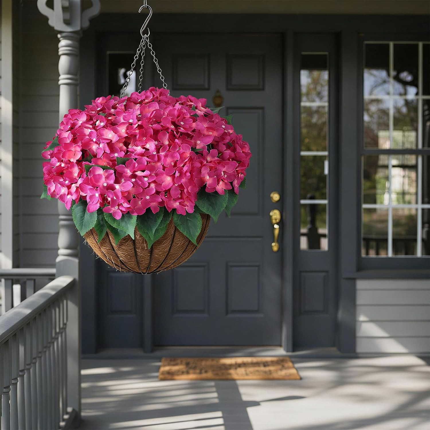16 Bundles 17″ Rose Red Artificial Hydrangea Flowers for Home & Garden Decor