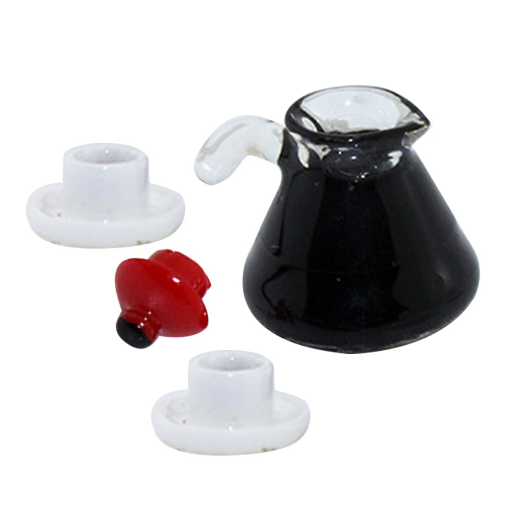 1 Set Miniature Coffee Pot Resin Decor Assorted Colors Mini House Accessory