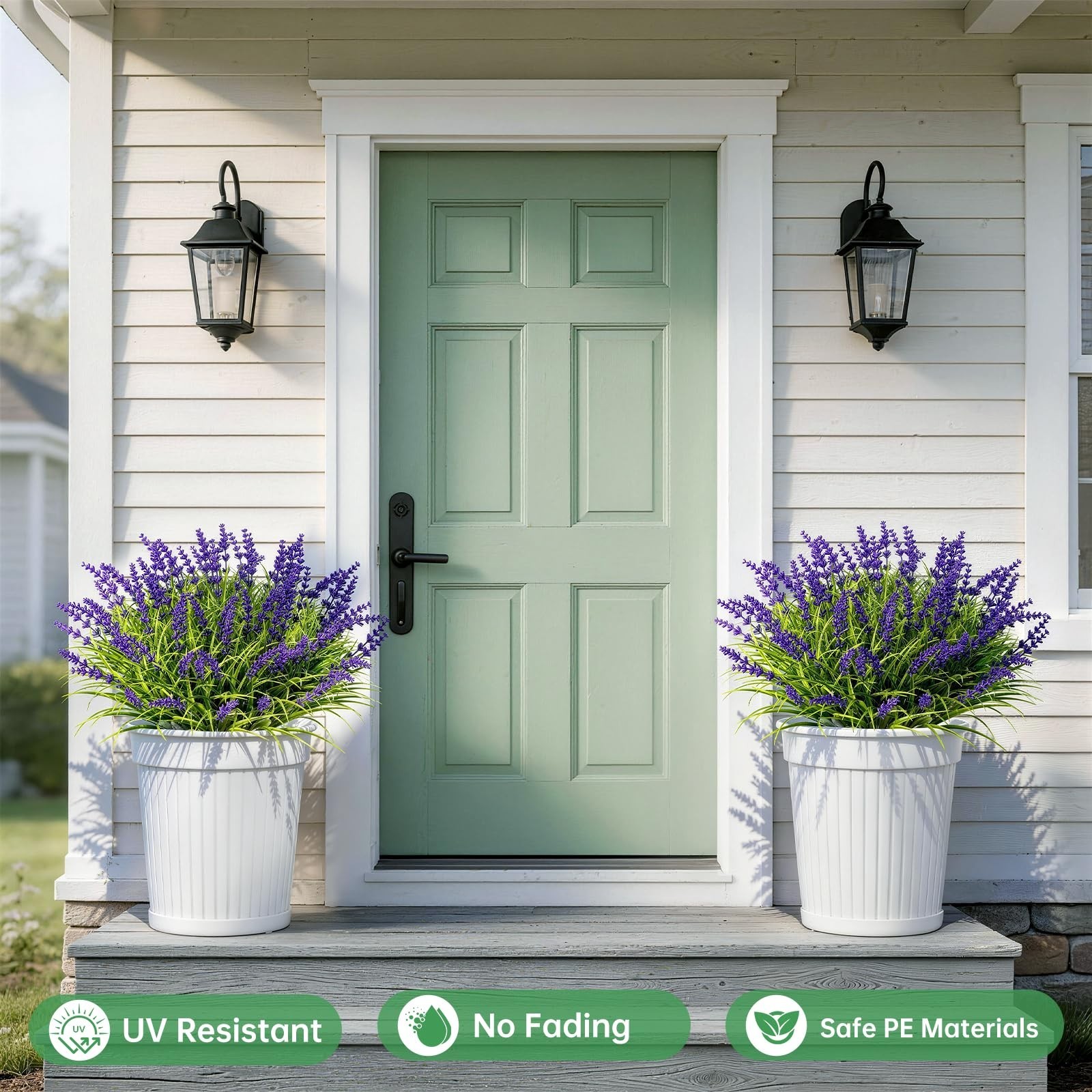 15 Bundles UV Resistant Faux Plants & Flowers – Adjustable Height Indoor/Outdoor