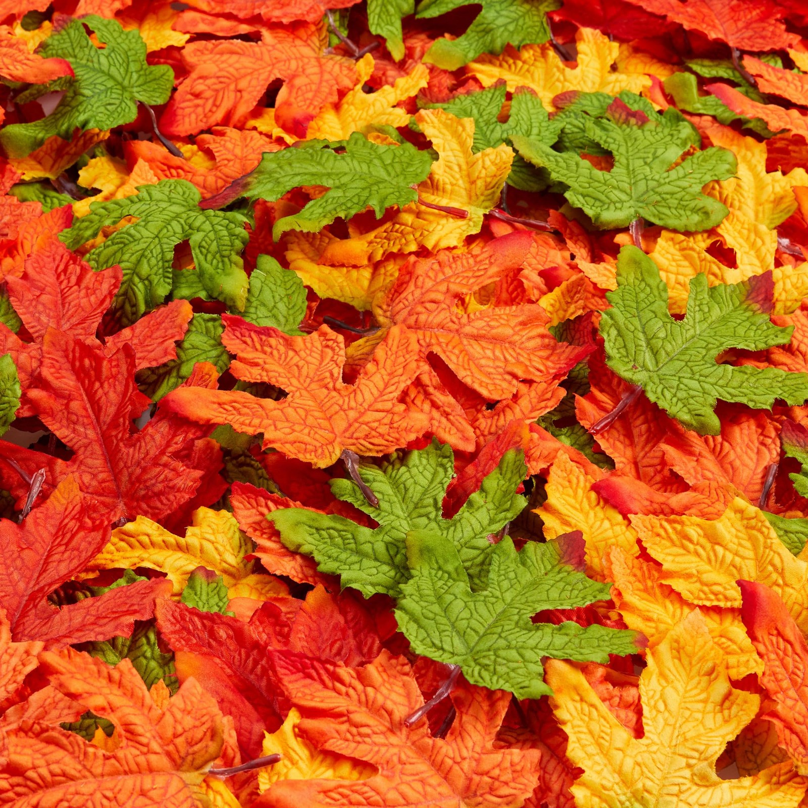 50 Pcs 4 Colors Fake Fall Leaf 9.8cm 3.1 In Artificial Autumn Maple Leaves