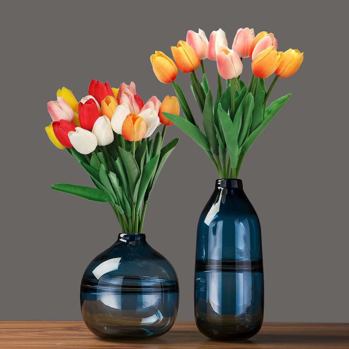 5X Real Touch Artificial Tulips Bouquet Bridal Home Wedding Party Festival Decor