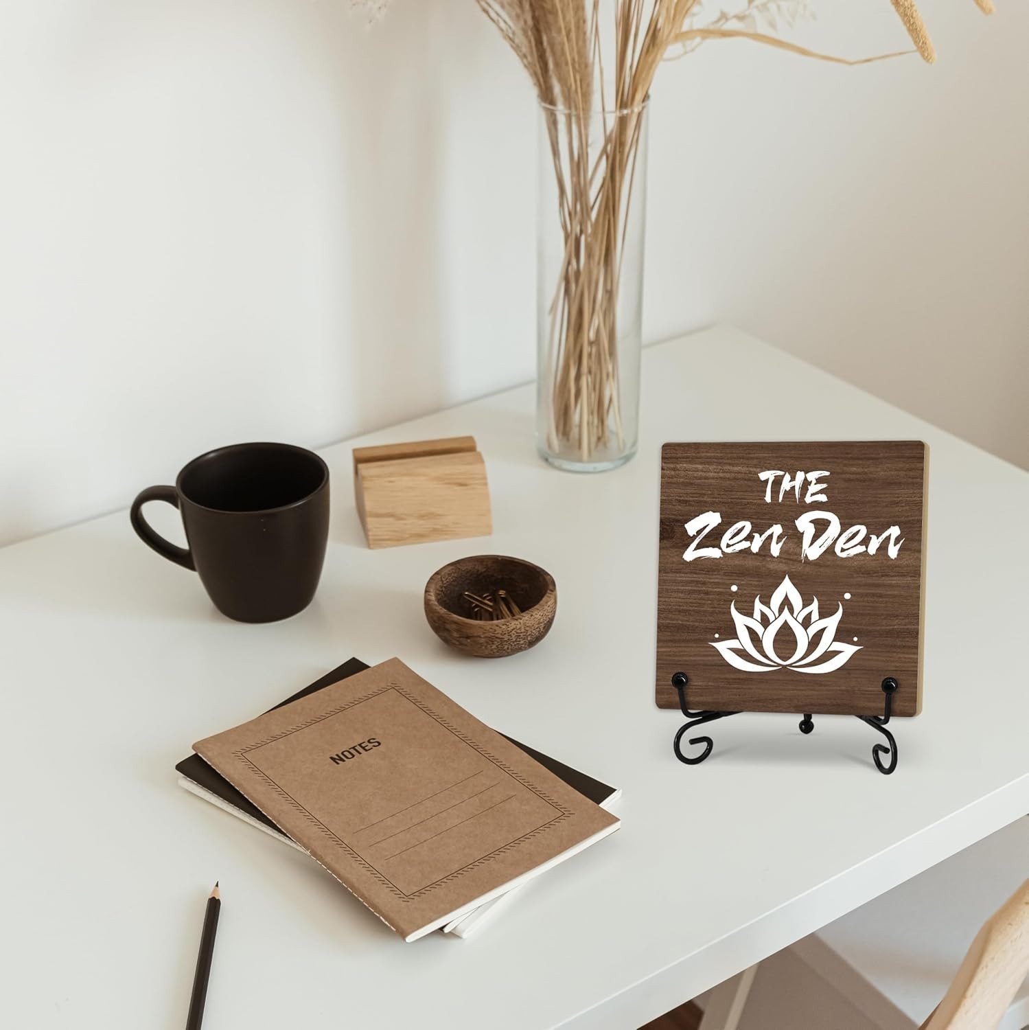 Zen Quote Wooden Desk Decor Inspirational Gift Tabletop Sign
