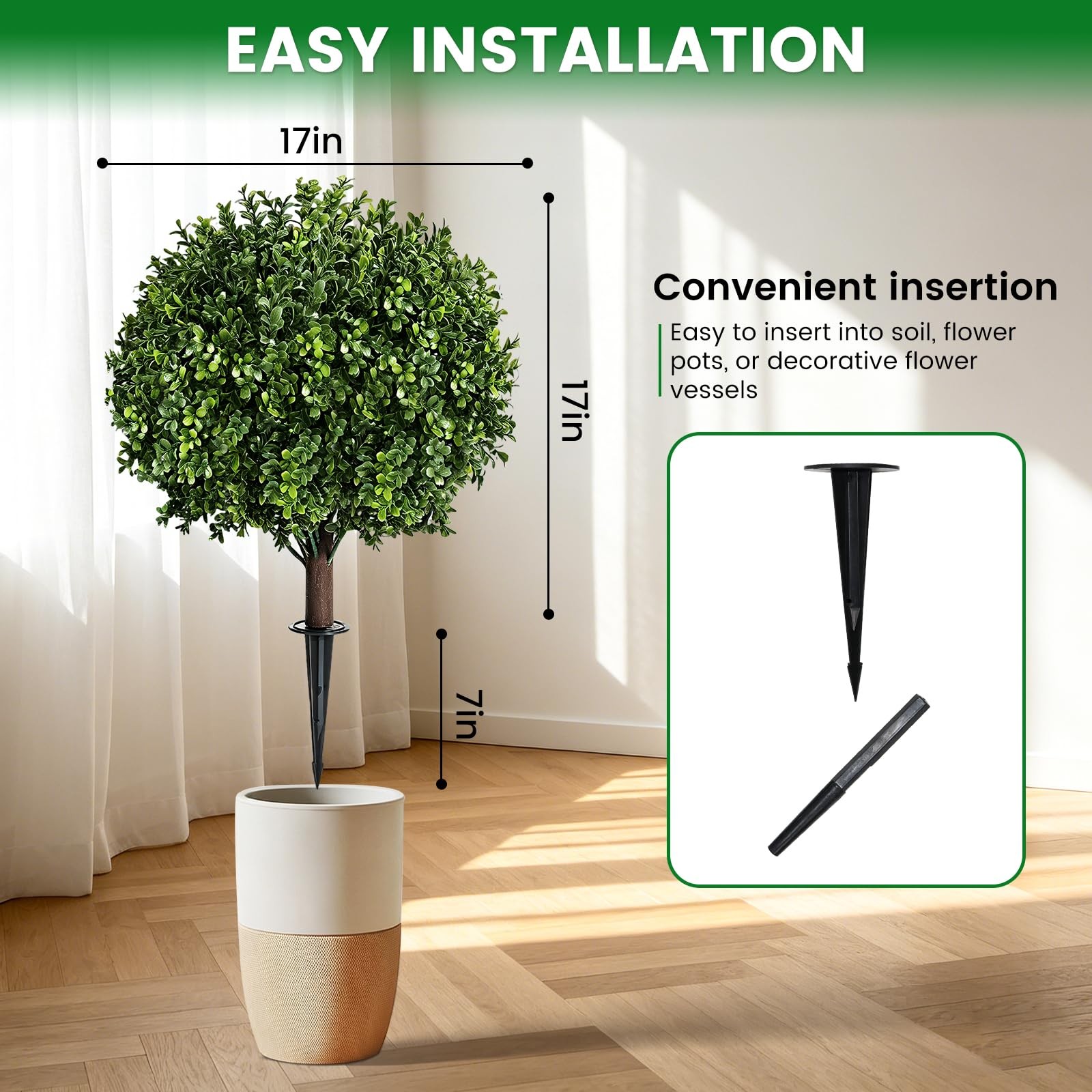 LRTCG Artificial Boxwood Topiary Ball Tree, UV Resistant Outdoor Faux Bushes …