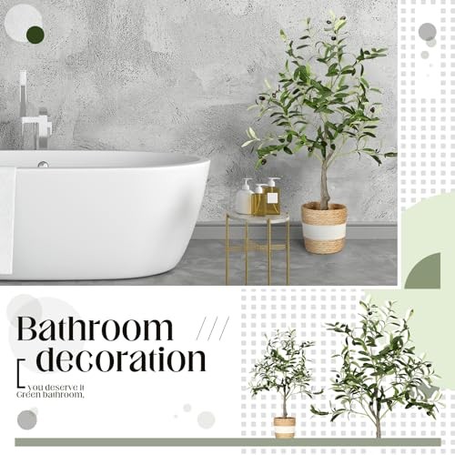 2 Packs Artificial Olive Tree 3 ft Indoor Faux Olive Tree Tall Fake Silk