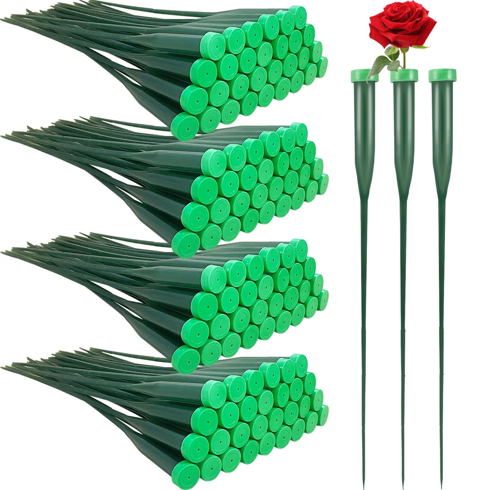 120 PCS Floral Water Tubes,12 Inch Green Flower Stem Water Vials with Rubber …