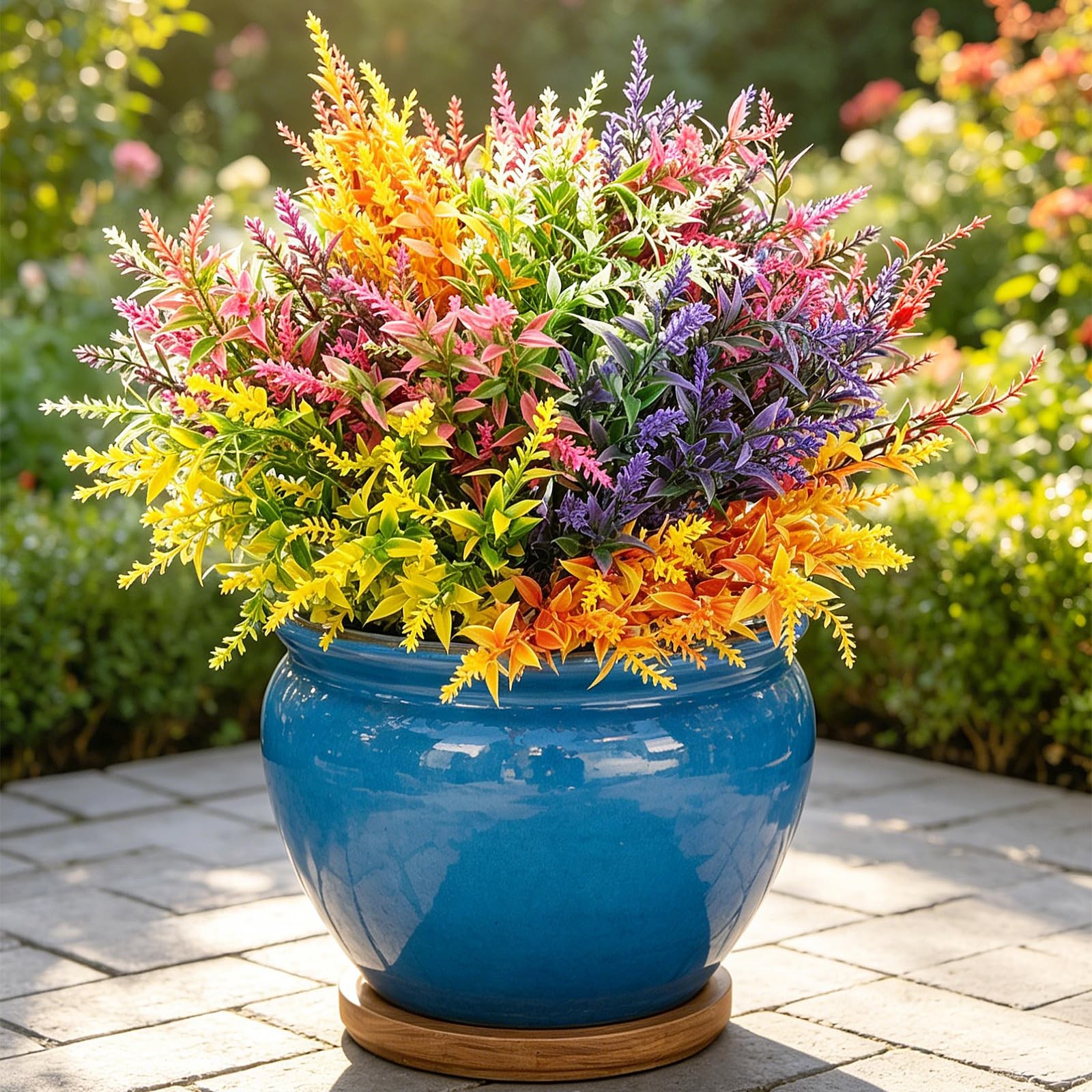 14 Bundles Artificial Flowers for Outdoor, UV-Resistant Faux Wheat Ear Flower…