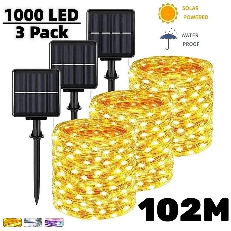 102m/52m/32m/22m/12m/7m Solar LED Fairy String Light Outdoor Festoon Lamp Garden
