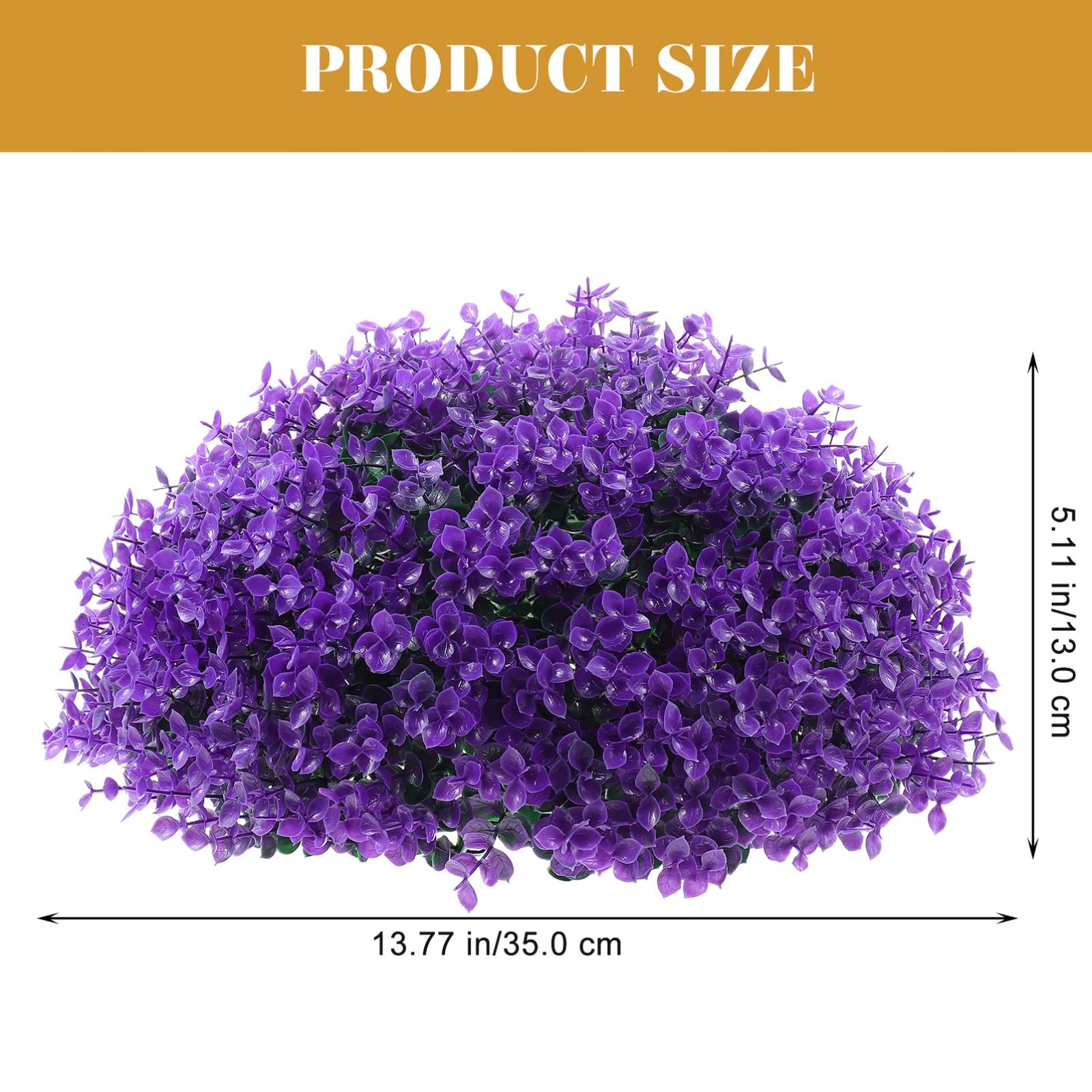 Artificial Topiary , 13.77” Faux Purple Eucalyptus Plant Sphere, Uv Resistan…