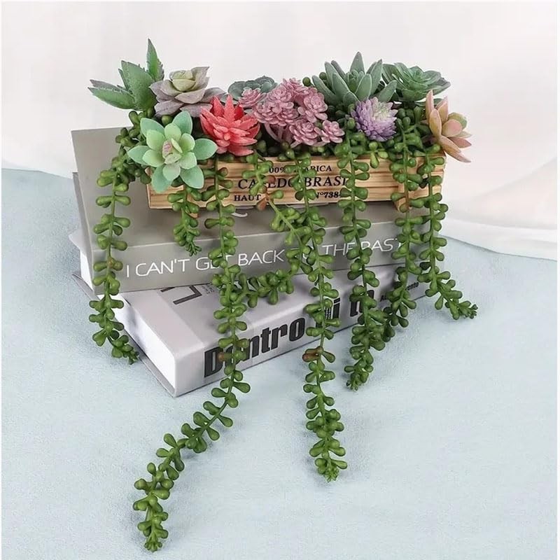 2PCS 29 Inch Length Home Decoration Simulation Green Plants Ceiling Plastic V…