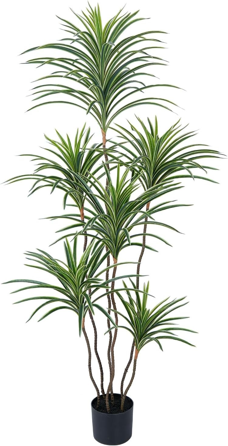 Artificial Dracaena Plants Indoor, 5 ft Faux Tropical Floor Plants Indoor, Tall