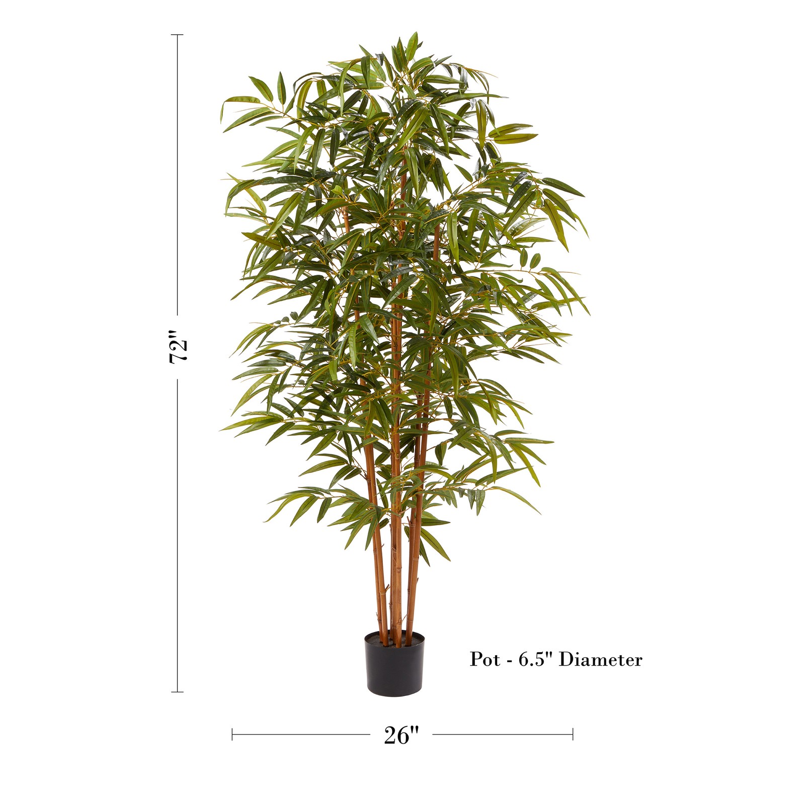 6 Ft. Artificial Bamboo Tall Faux Potted Indoor Floor Plant Office Home Decor