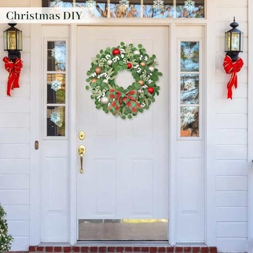 Eucalyptus Wreath 24 Inch Large Wreaths for Front Door, All Season Green