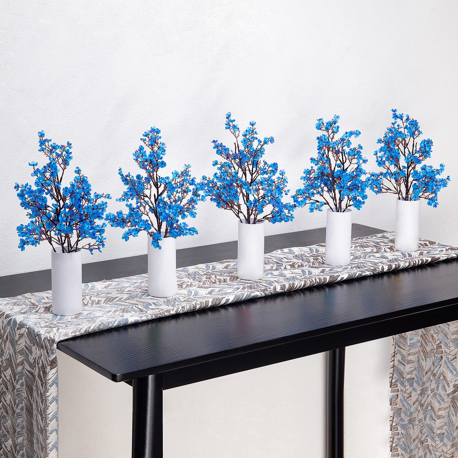 10 PCS Blue Babys Breath Artificial Flowers Real Touch Fake Silk Home Decor