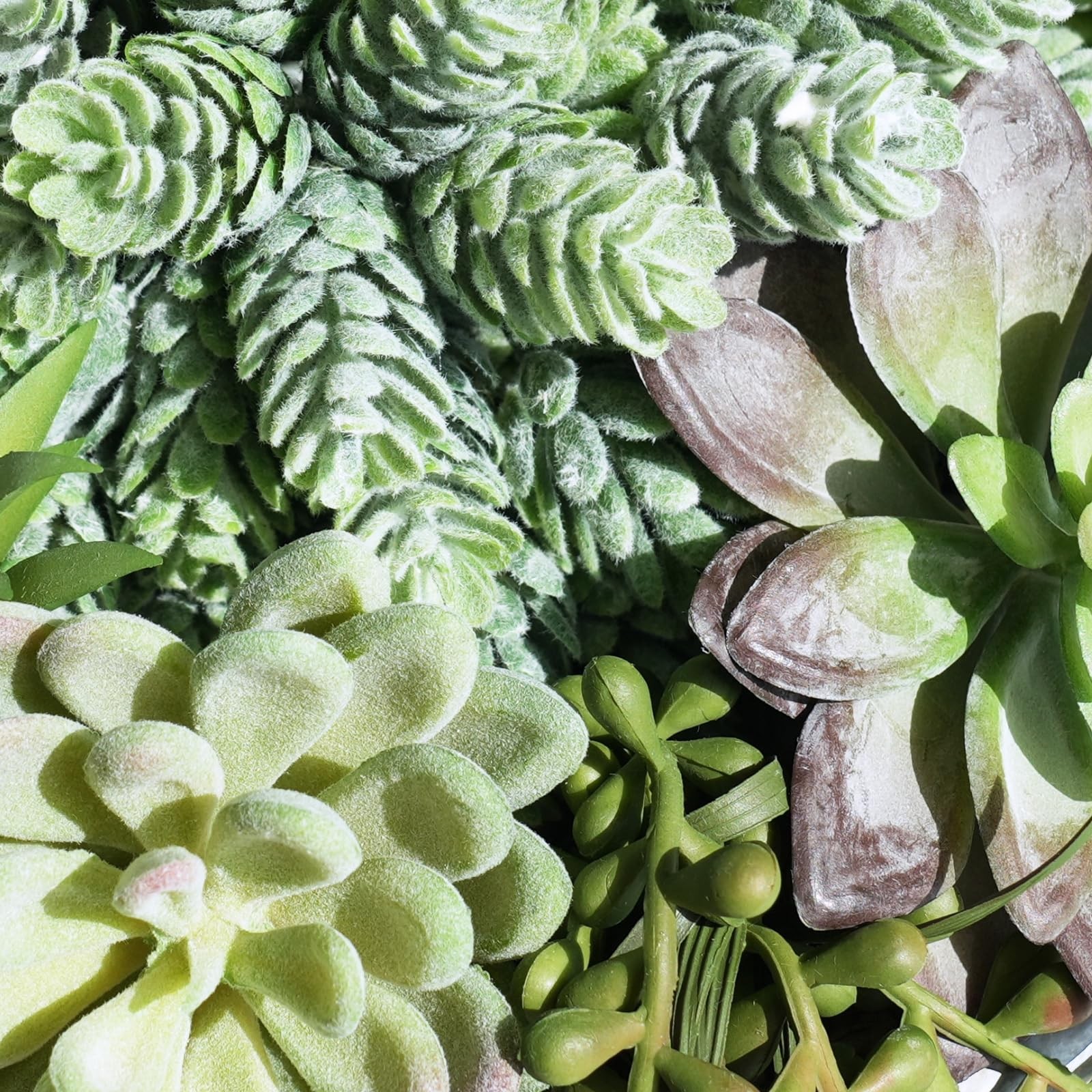 9″ Artificial Succulent Arrangement Succulent Plants in Gray Round Planter Fa…