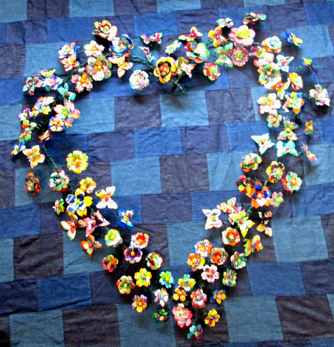 Flower & Butterfly Garlands Upcycled (x2 45″) Wedding Decor Gifts Spring