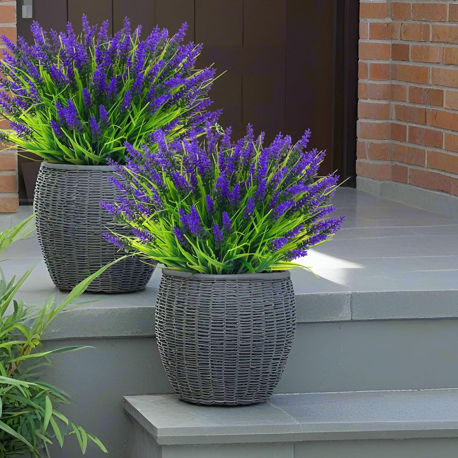 22 Pcs UV Resistant Lavender Artificial Flowers for Outdoor Decor