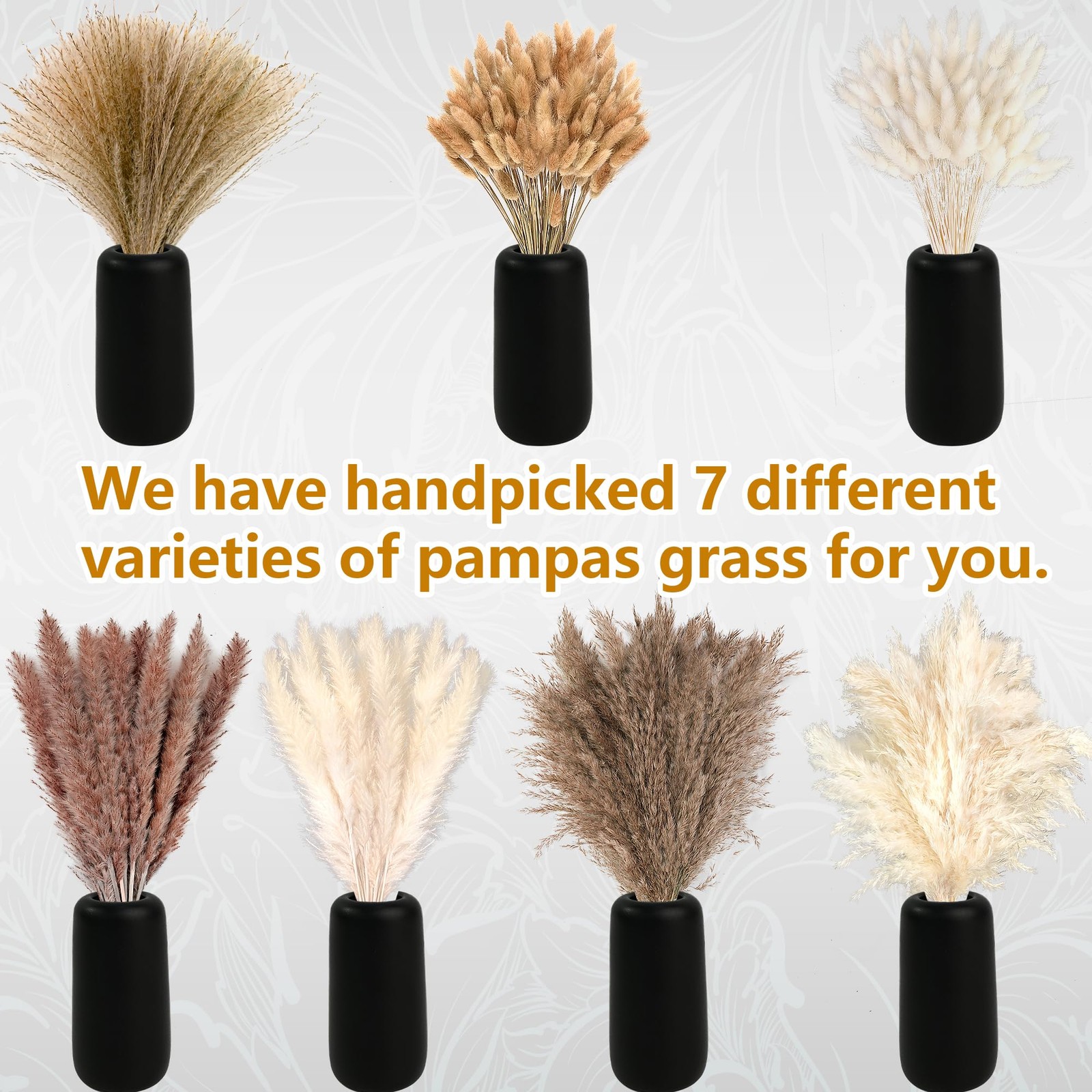 610 PCS Dried Pampas Grass Decor, Dried Flower Bouquets for Wedding, Home, Ce…