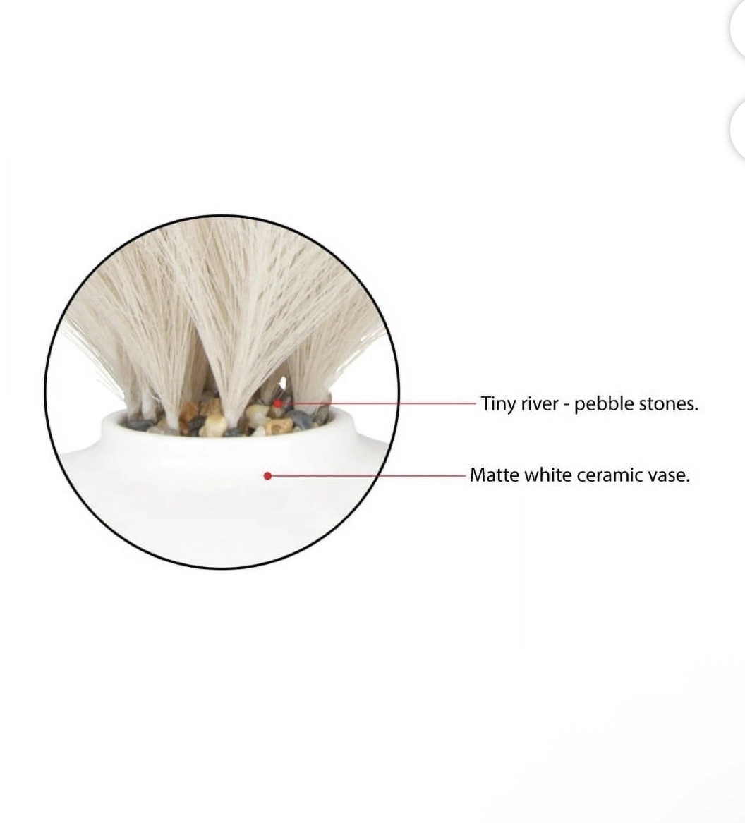 Artificial Pampas in a White Rounded Ceramic Vase – 14″ by Better Homes & Garden