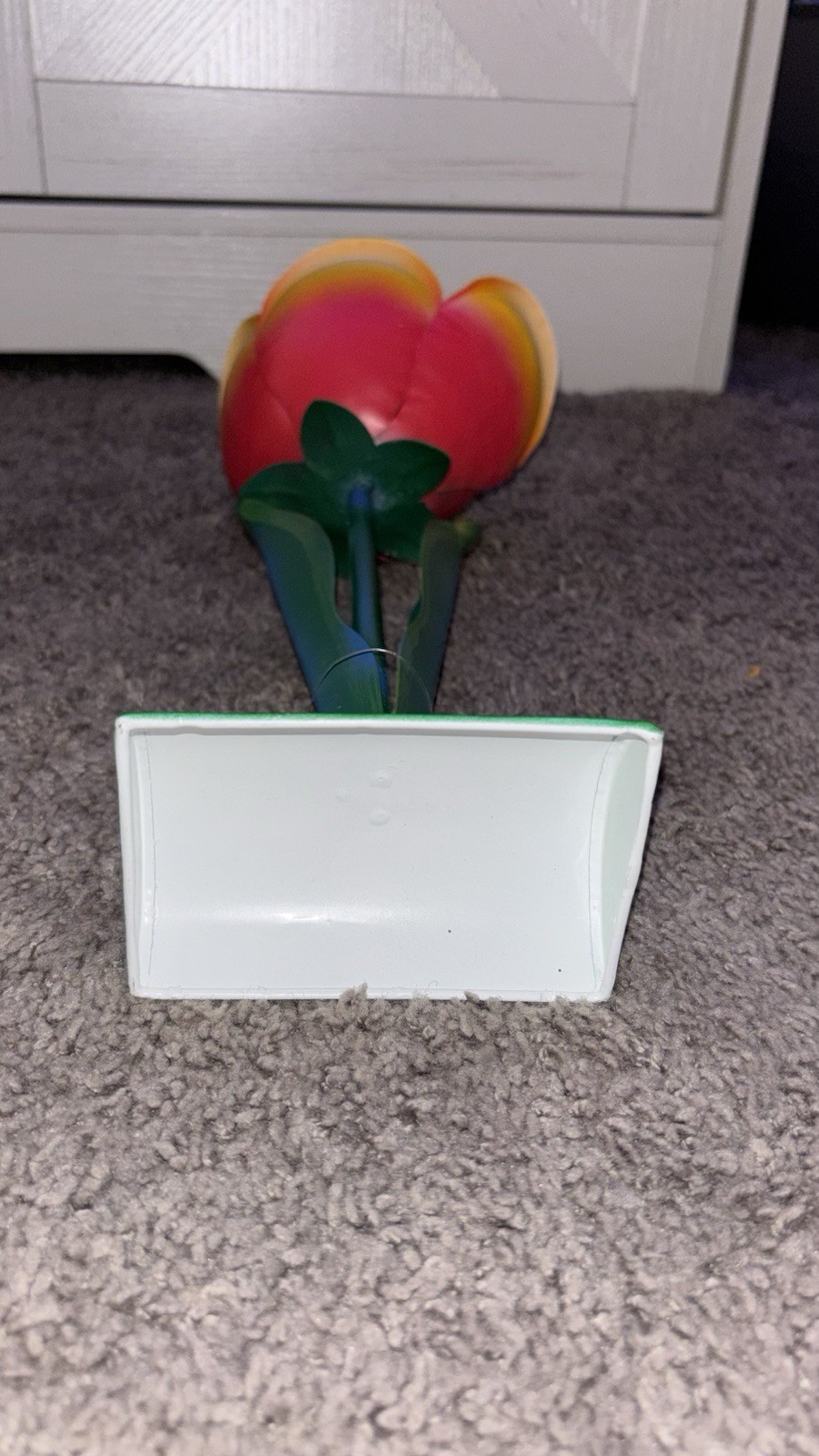Large Metal Flower Sculpture Tabletop Decor Red Orange Spring Centerpiece NWT