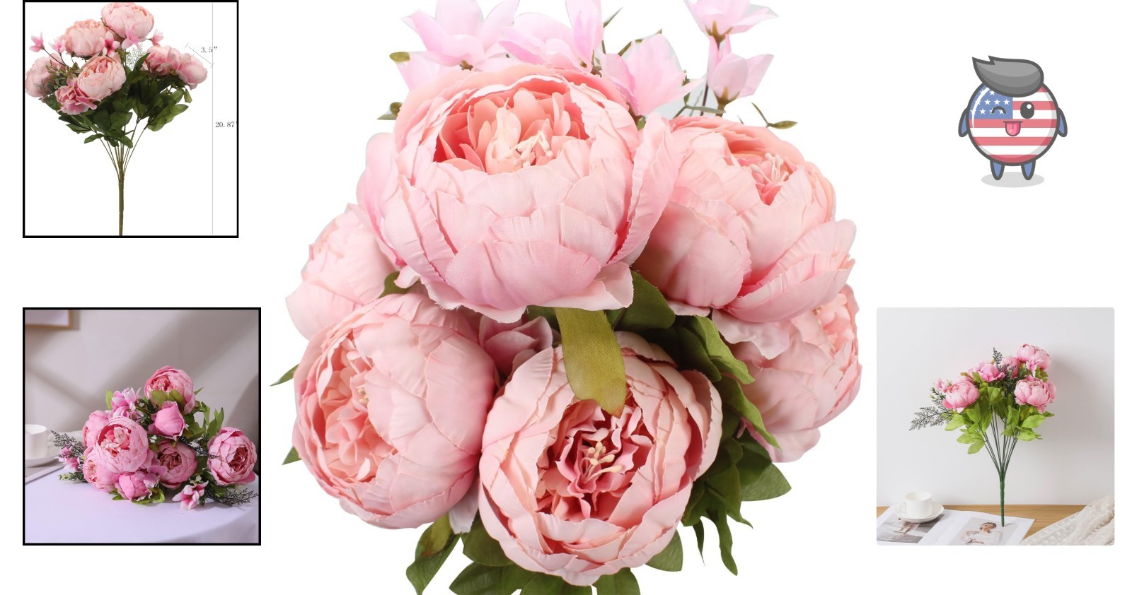 Beautiful Spring Light Pink Faux Silk Peony – Perfect for Home and Wedding Decor