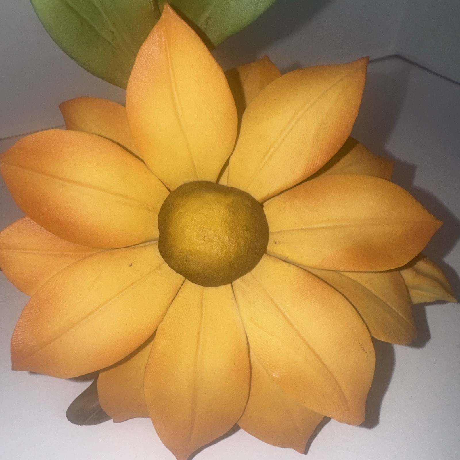 Capodimonte Orange Black Eyed Susan Floral Sculpture Made In Italy 6 3/4”